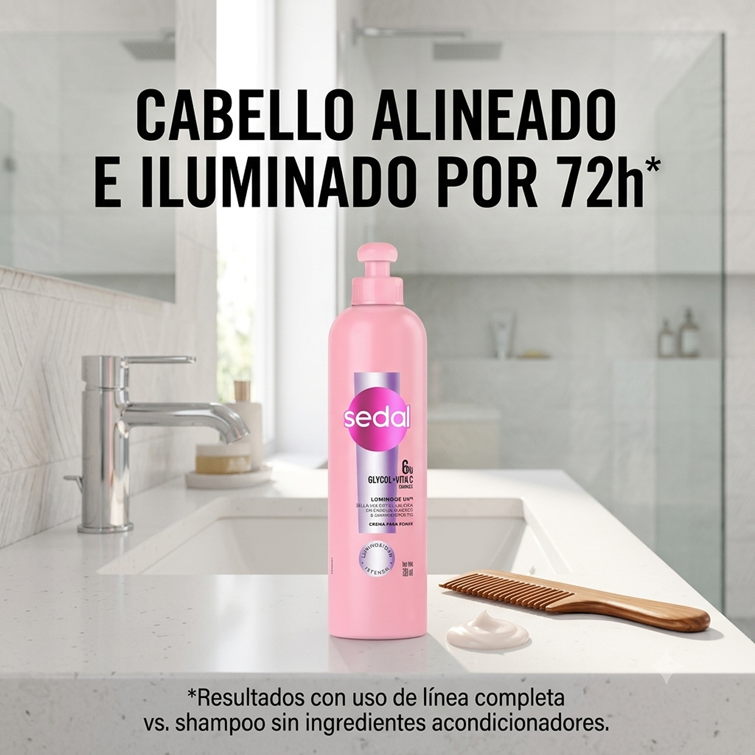 Crema Peinar Luminous Sedal 300ml Glycol Vitamina C Brillo-5
