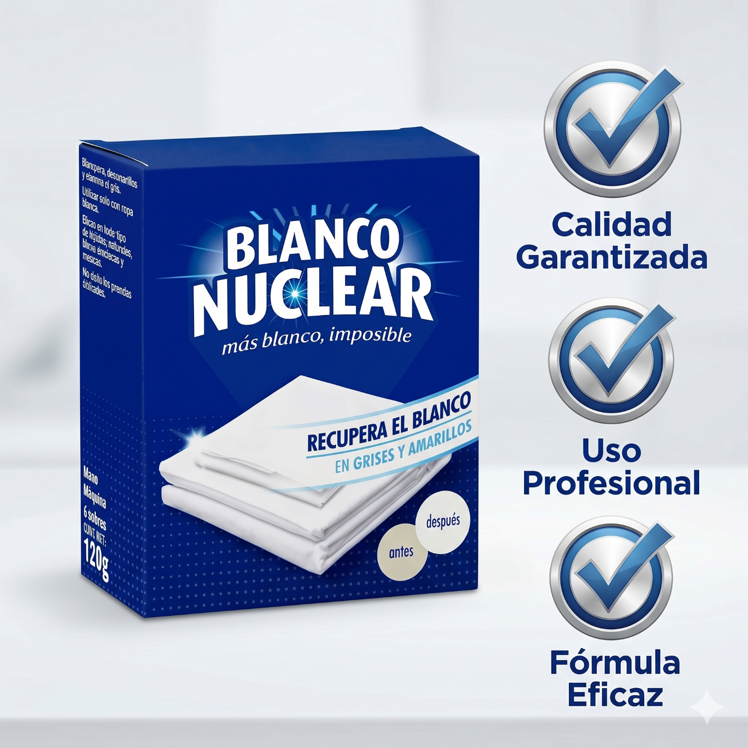 Quitamanchas Blanco Nuclear Sobres 6×120 g-5