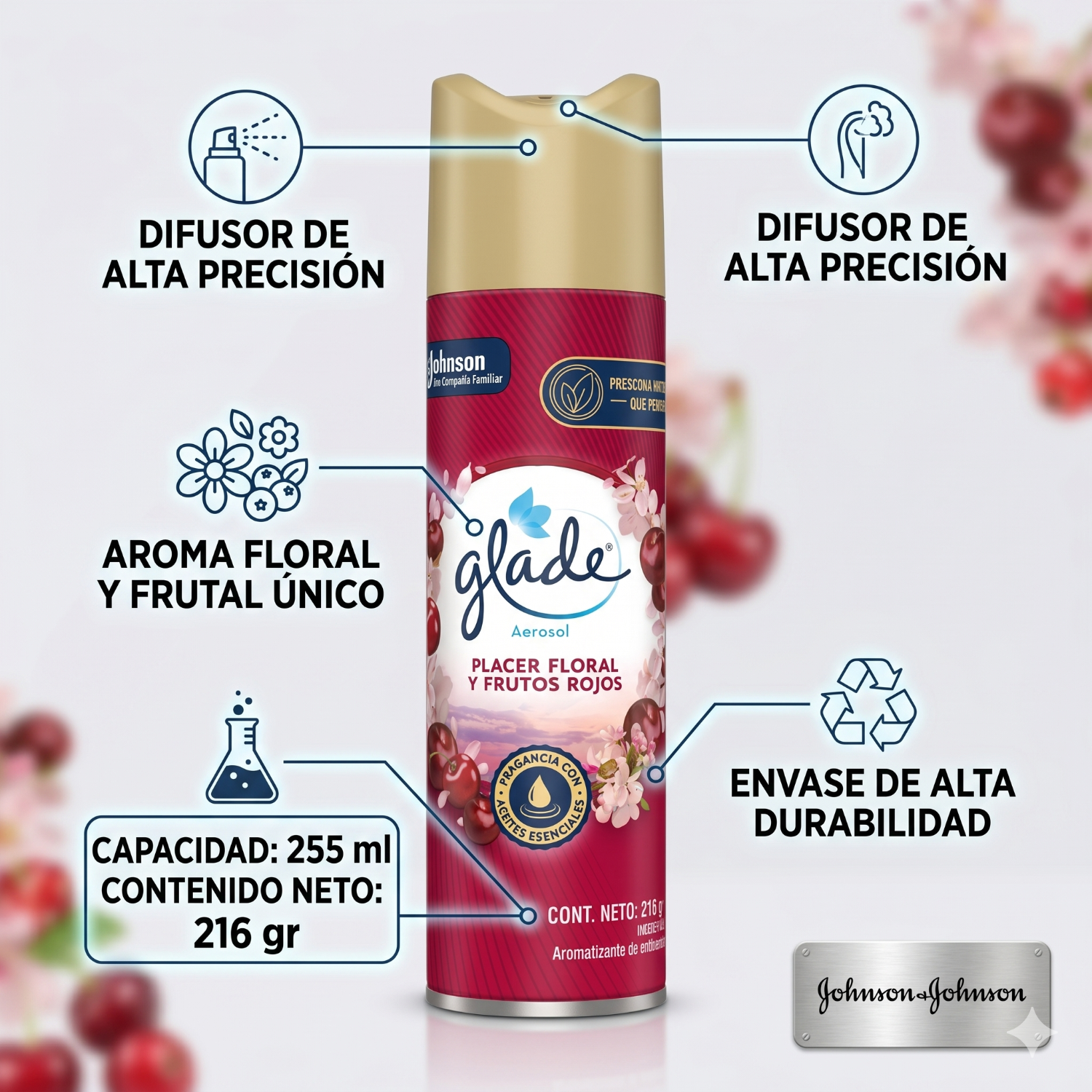 Glade Ambientador Placer Floral Frutos Rojos 255ml-3