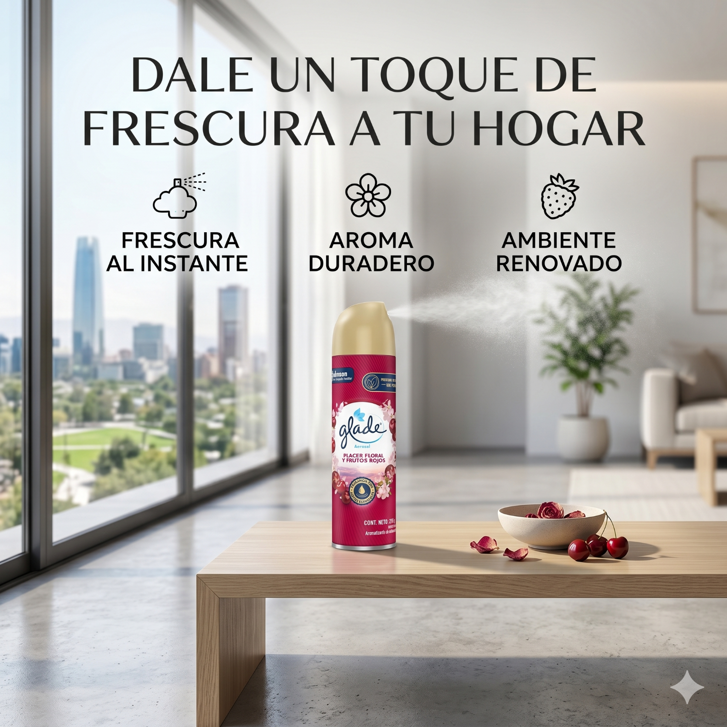 Glade Ambientador Placer Floral Frutos Rojos 255ml-5