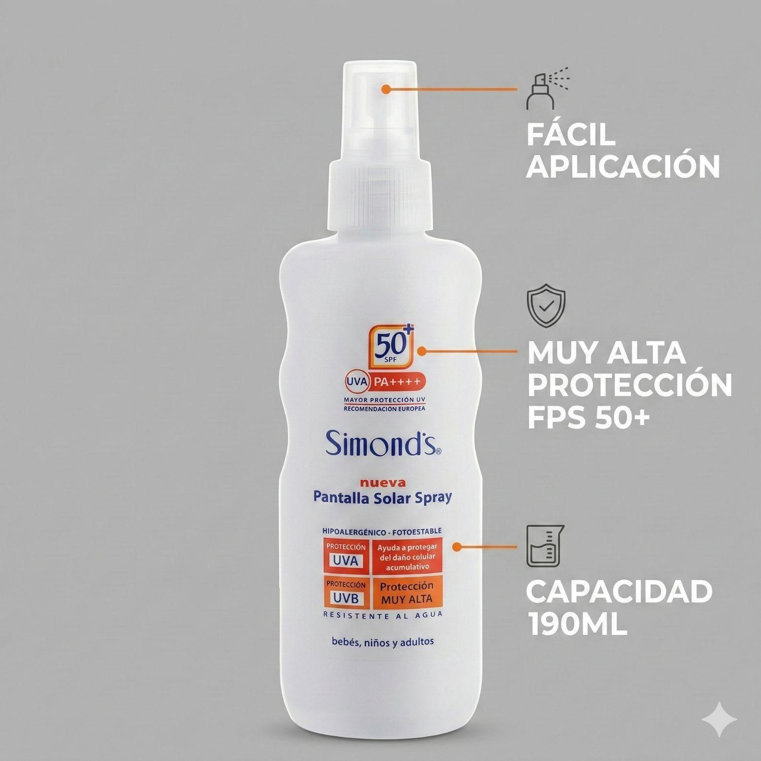 Protector Solar Simonds Spray FPS50 190ml-3