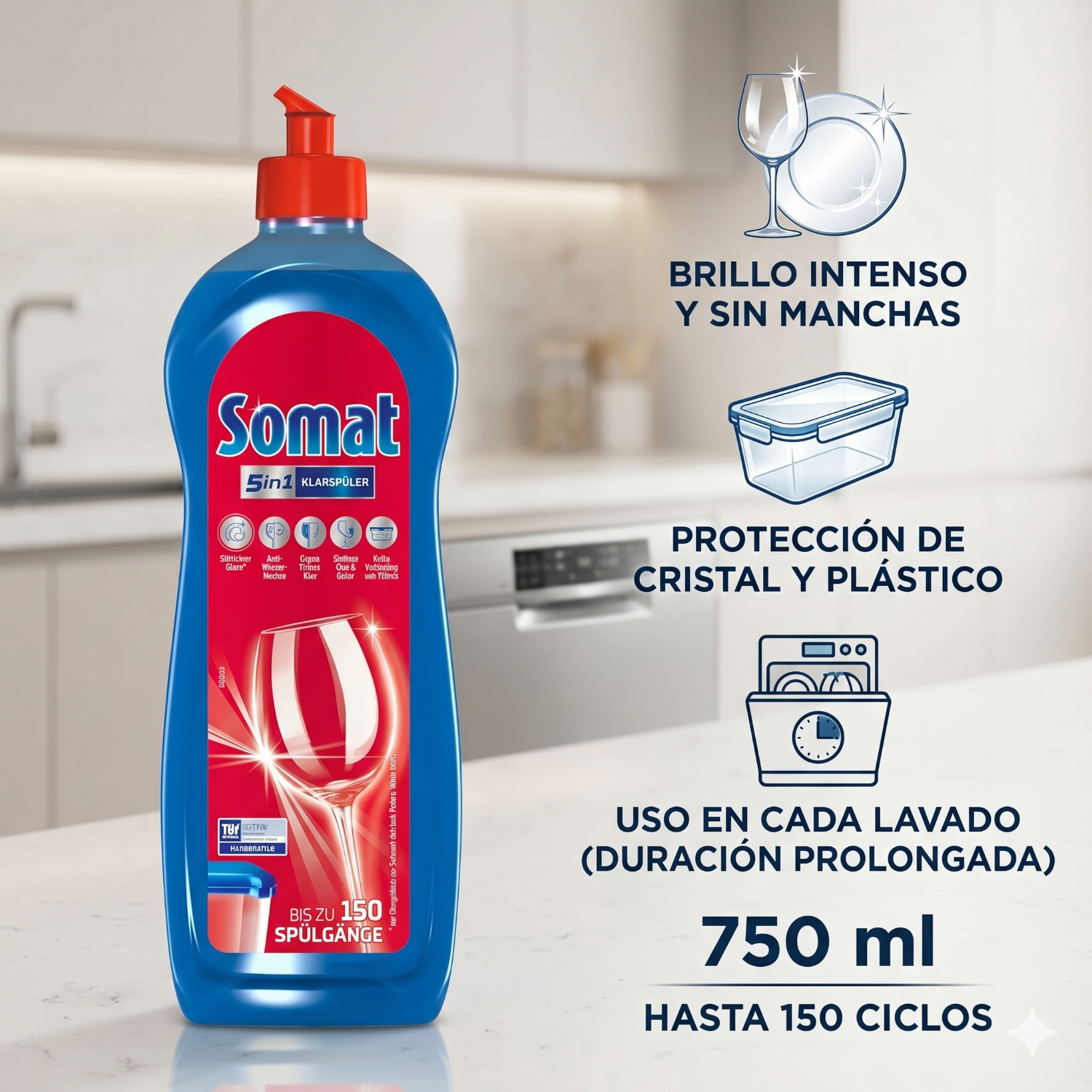 Abrillantador Lavavajillas Somat 5 en 1 750 ml-5