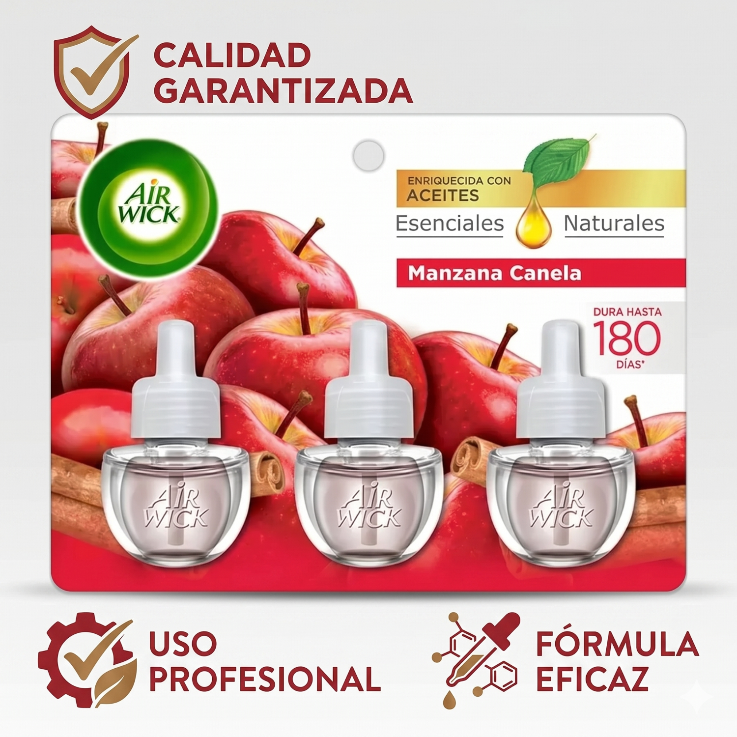 Recarga Air Wick Eléctrico Manzana Canela 3 Unid-4