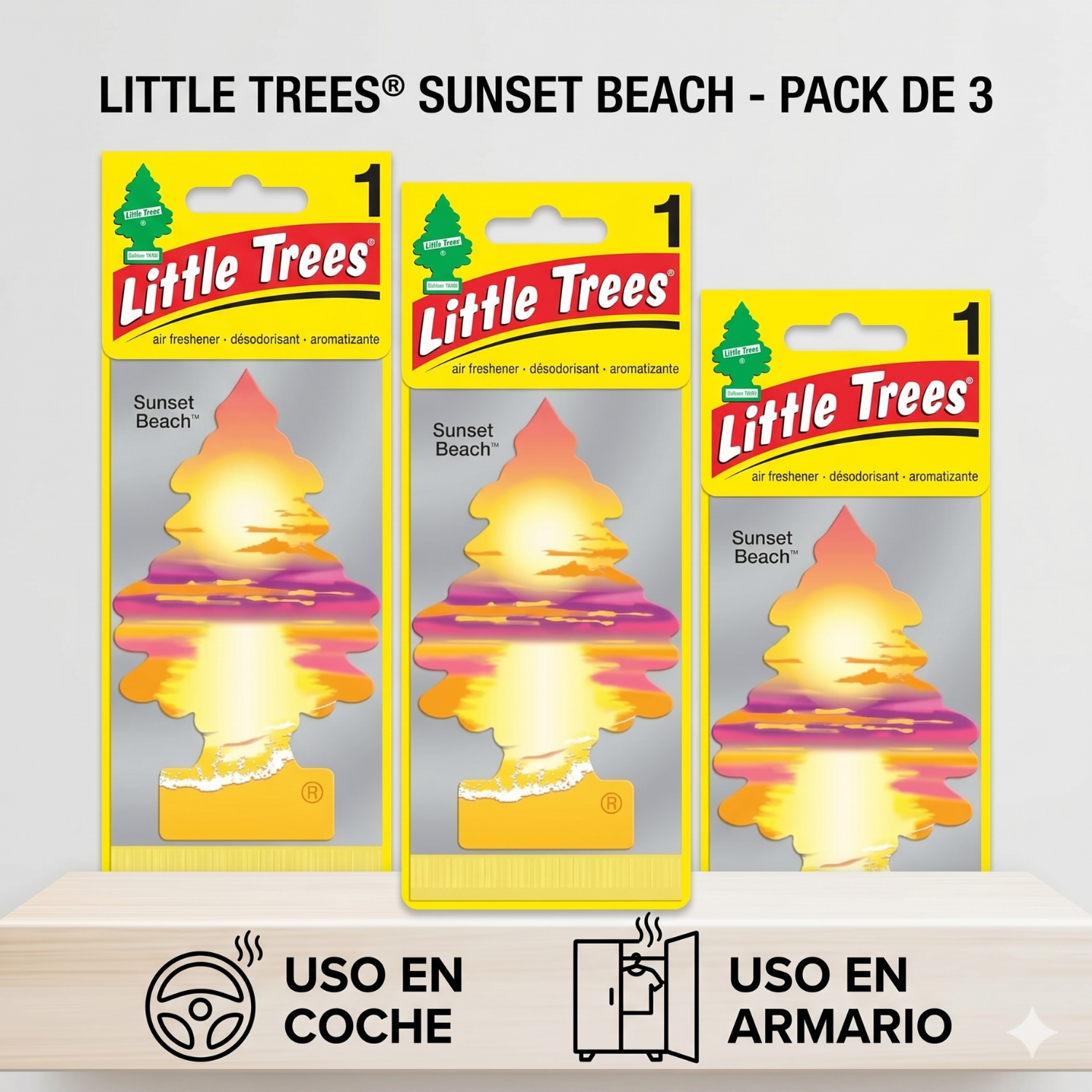 Aromatizante Pino Sunset Beach Little Trees x3-2