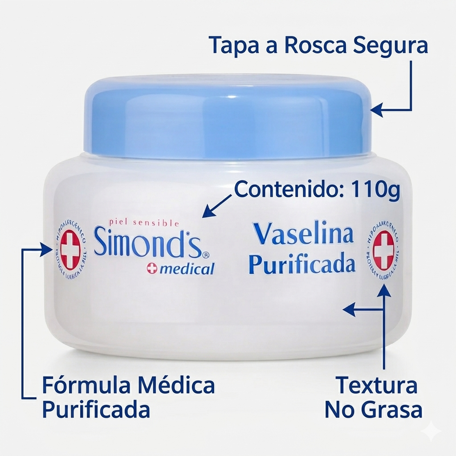 Vaselina Purificada Simonds Pote 110 Ml Protector Dérmico-5