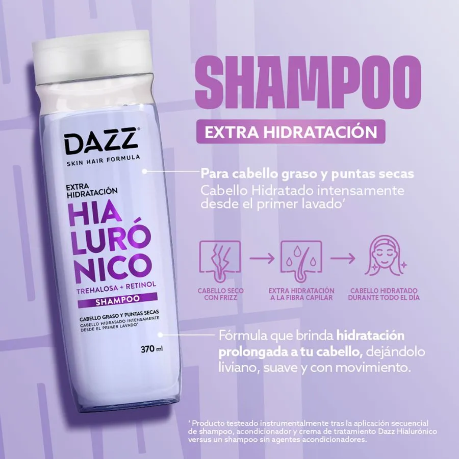 Dazz Shampoo Hialurónico Frasco 370 ml-1