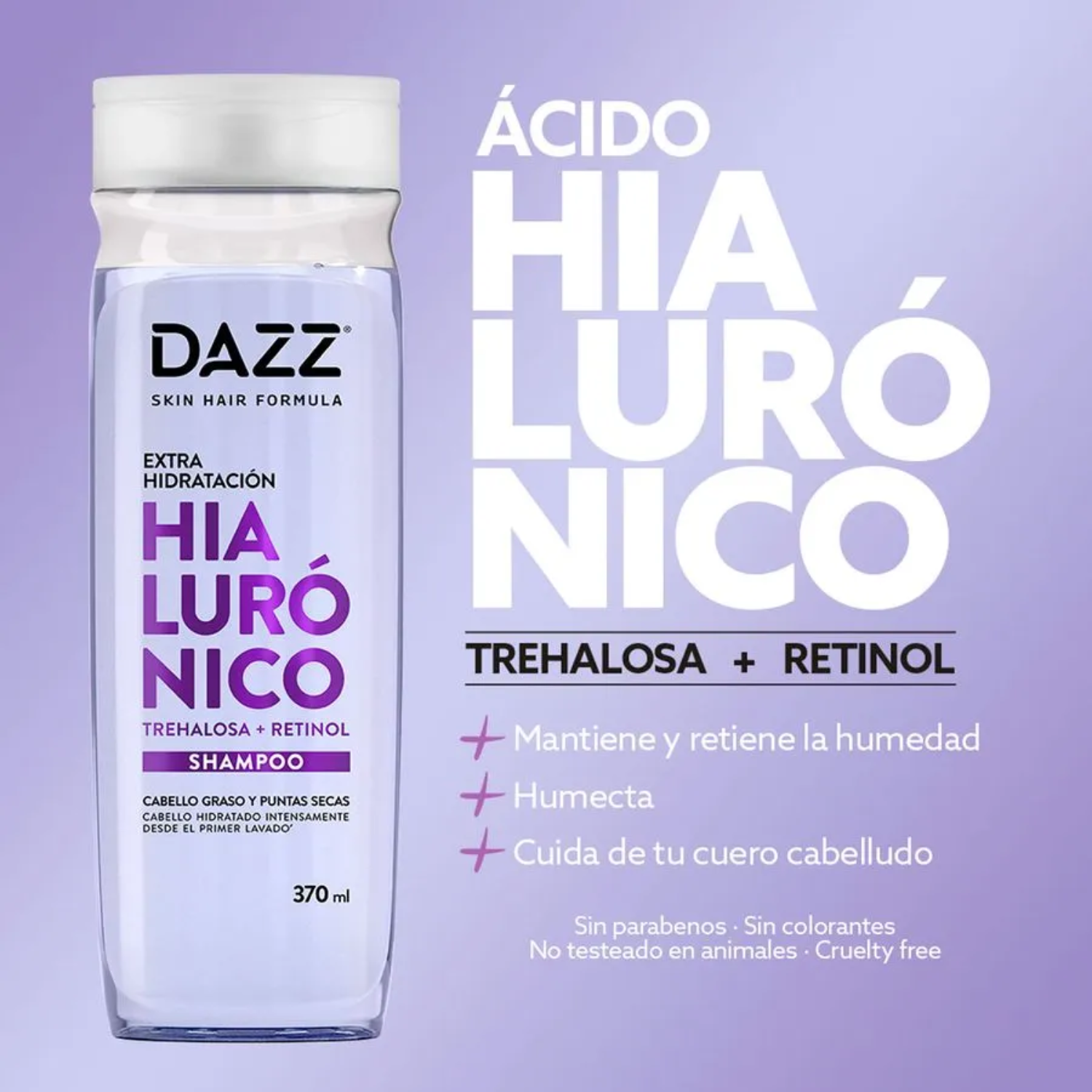 Dazz Shampoo Hialurónico Frasco 370 ml-2