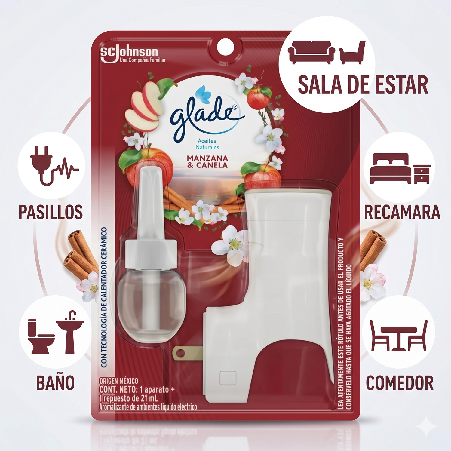 Aromatizante Glade Manzana Canela Aparato + Recarga 21ml-2