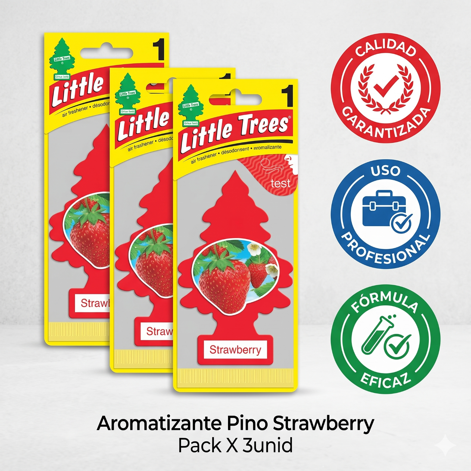 Aromatizante Pino Strawberry Little Trees Pack X 3unid-5