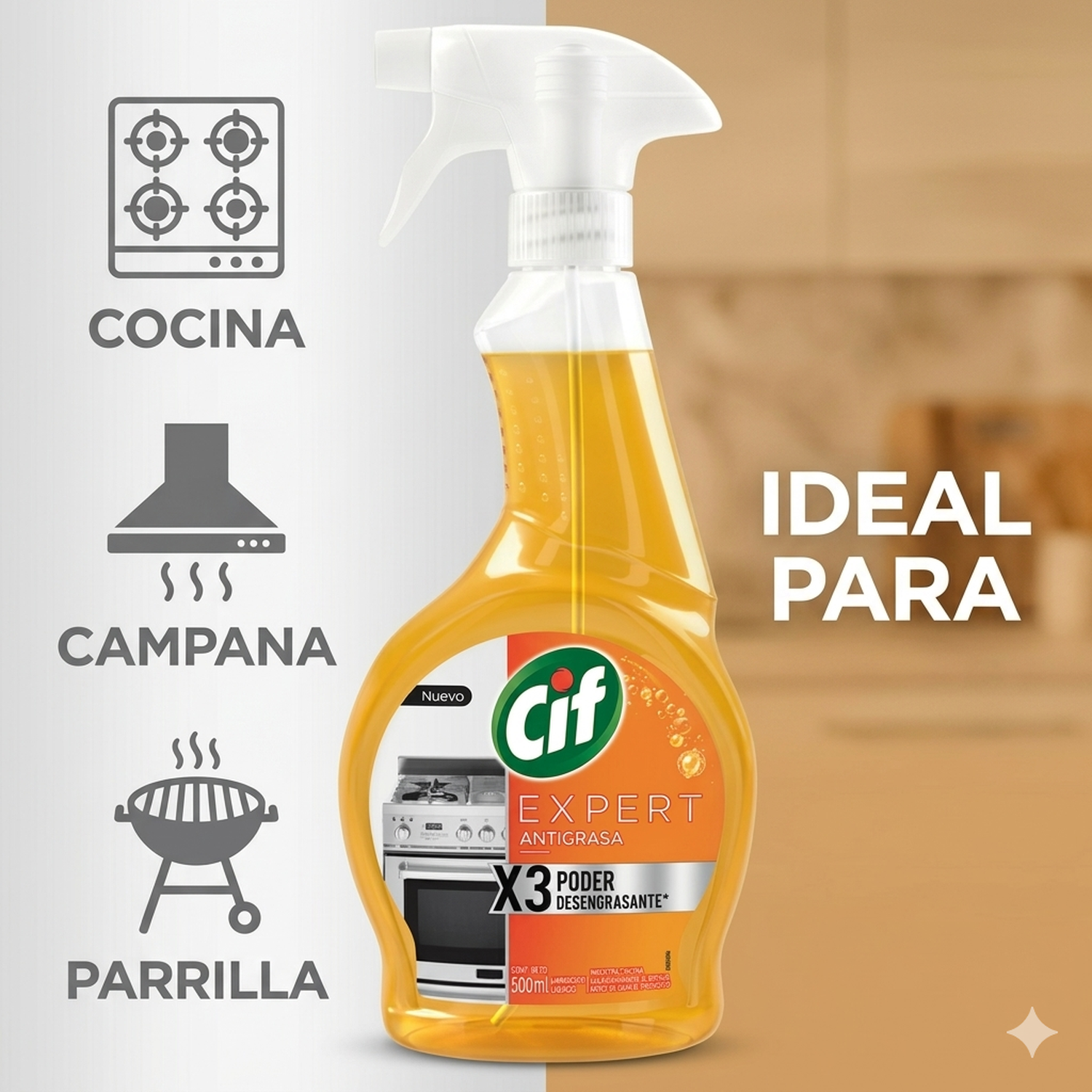 Cif Desengrasante Antigrasa Biodegradable Gatillo 500 Ml Cocina-3