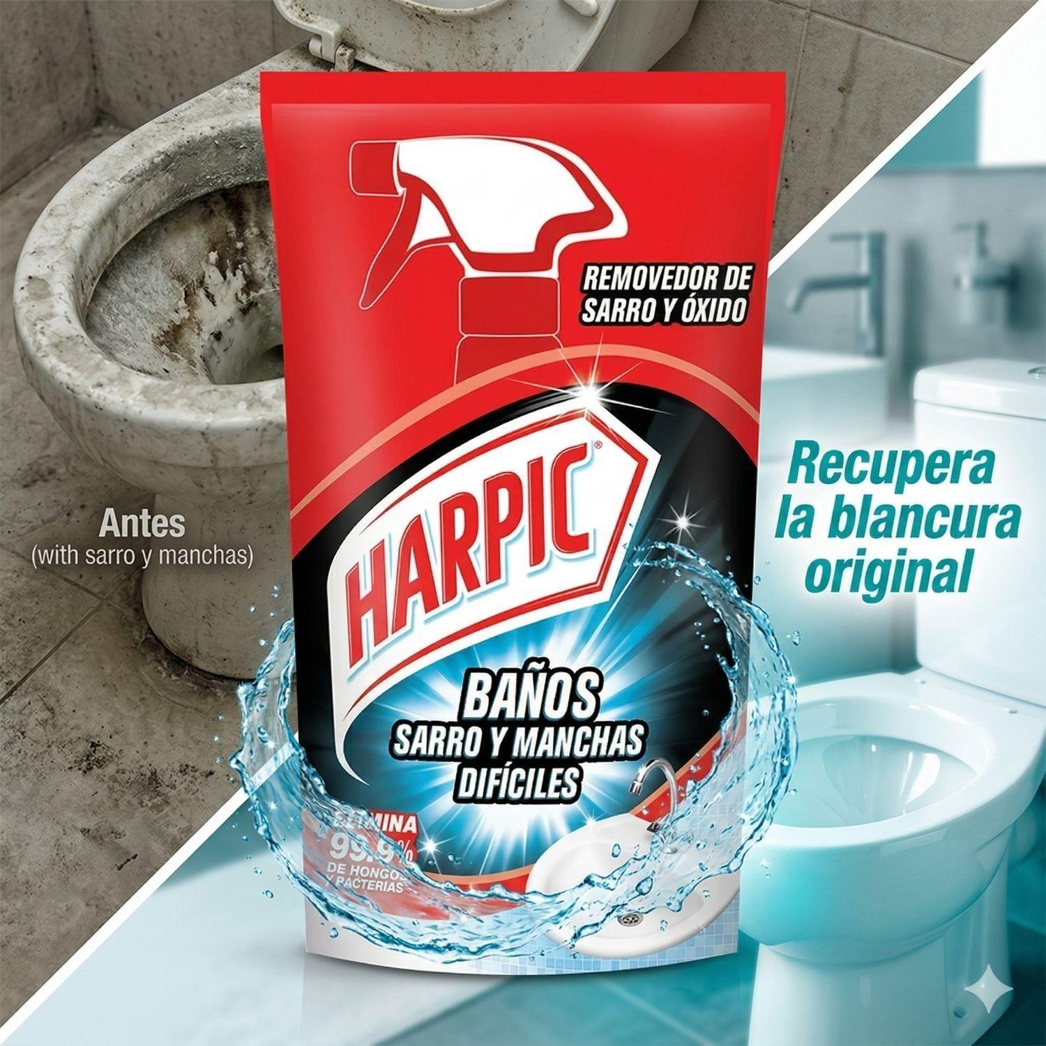 Recarga Harpic Baño Sarro y Manchas Difíciles 420ml-3