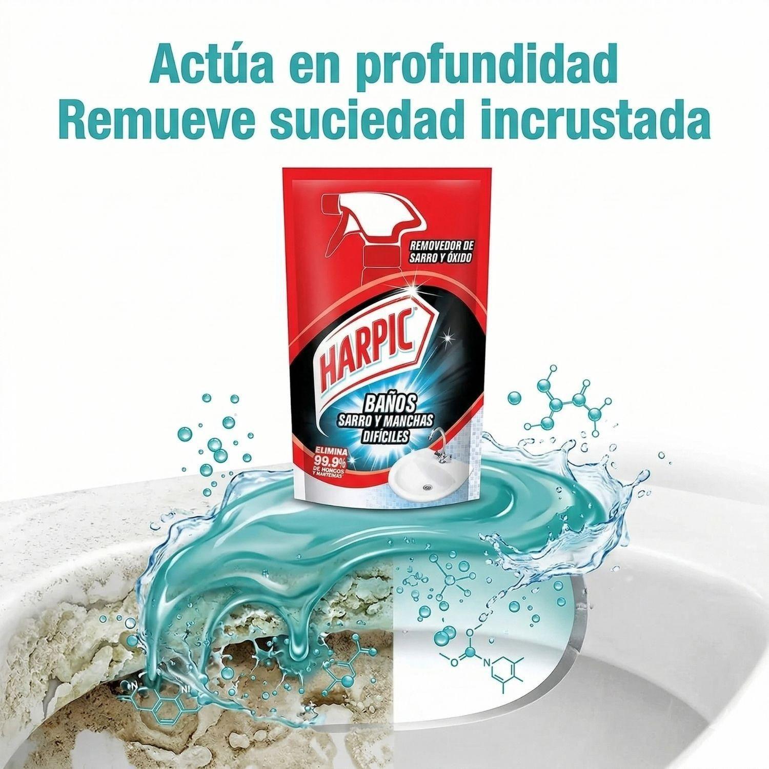 Recarga Harpic Baño Sarro y Manchas Difíciles 420ml-4