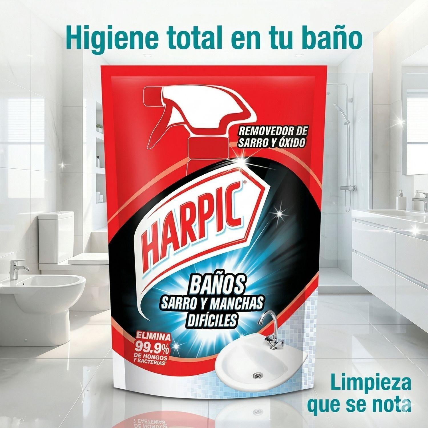 Recarga Harpic Baño Sarro y Manchas Difíciles 420ml-5