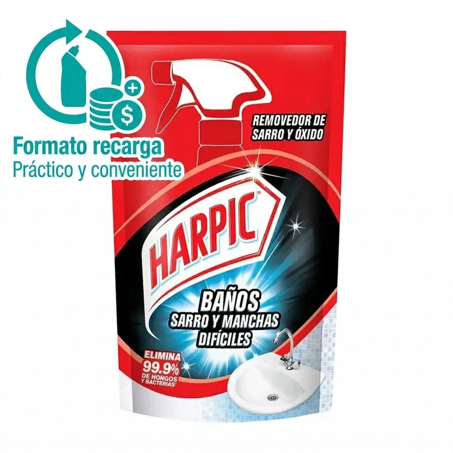 Recarga Harpic Baño Sarro y Manchas Difíciles 420ml-6