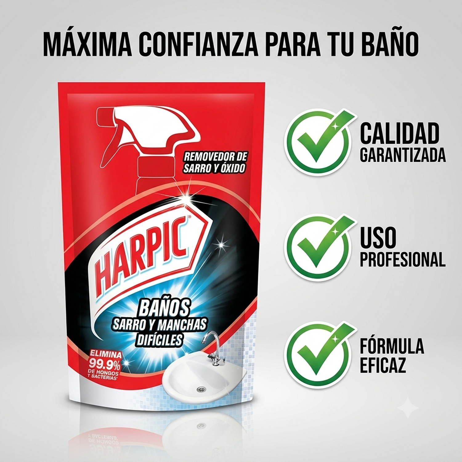 Recarga Harpic Baño Sarro y Manchas Difíciles 420ml-4