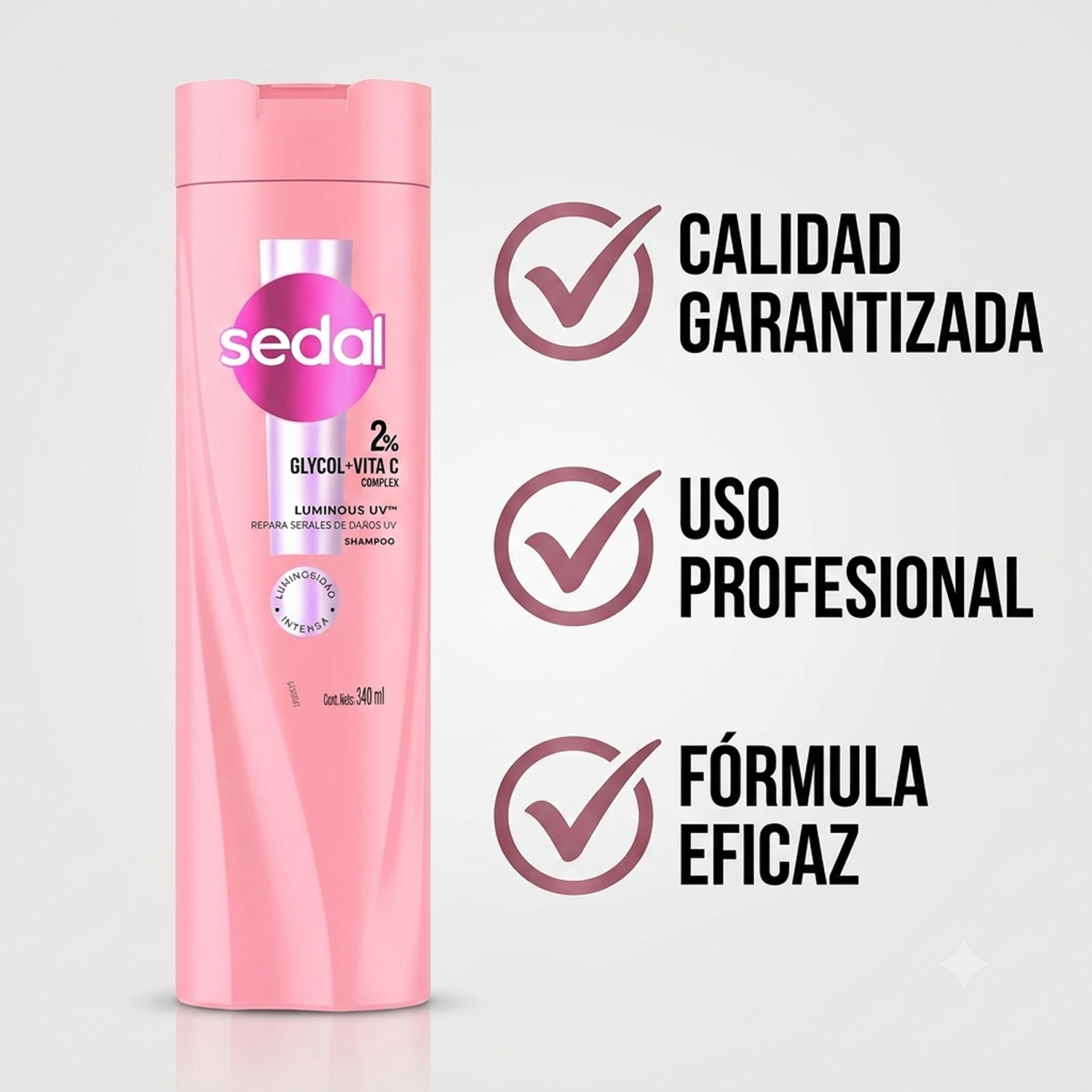 Shampoo Luminous Sedal 340ml Vitamina C Brillo Intenso-4