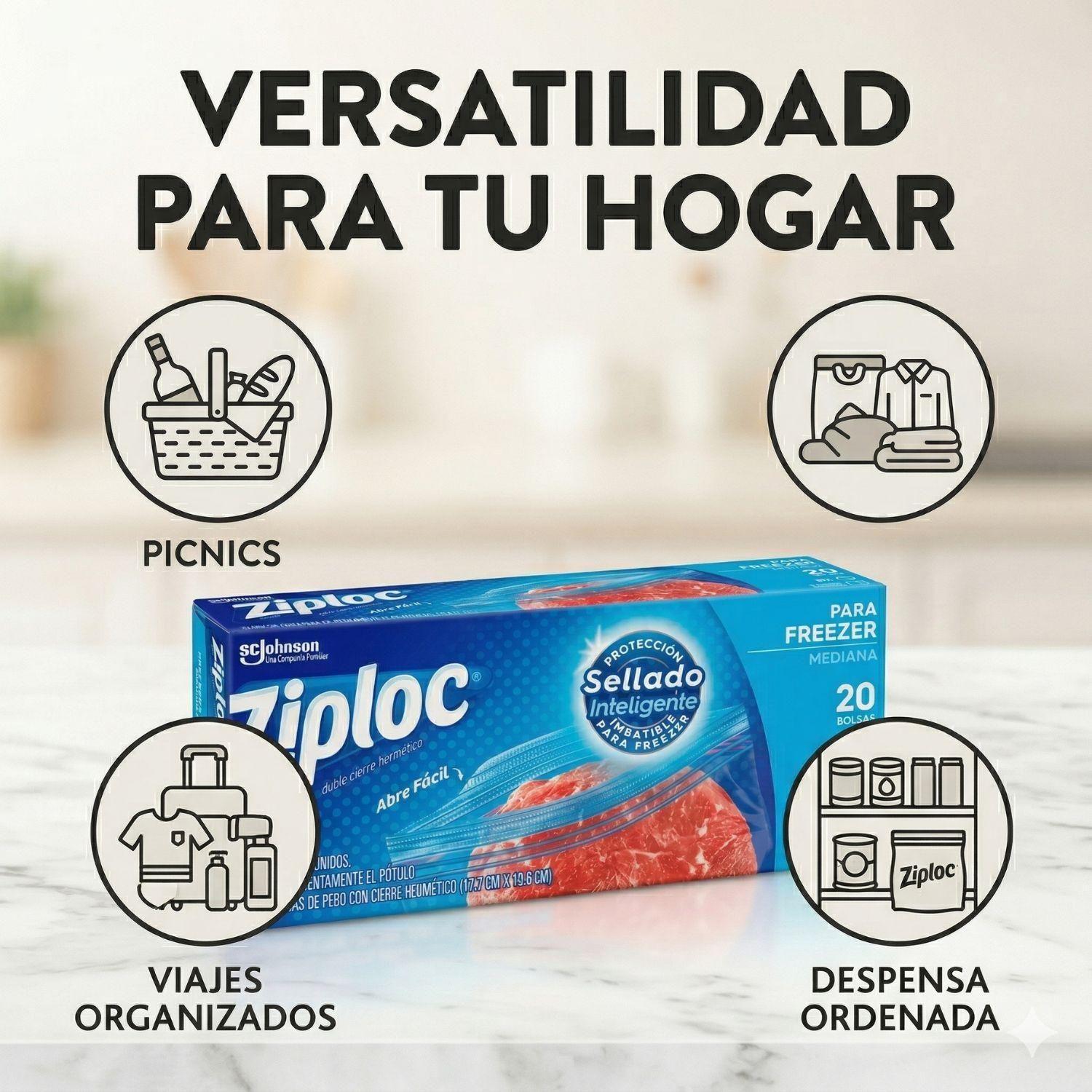 Bolsas Ziploc Para Freezer Medianas 20 Unidades-3