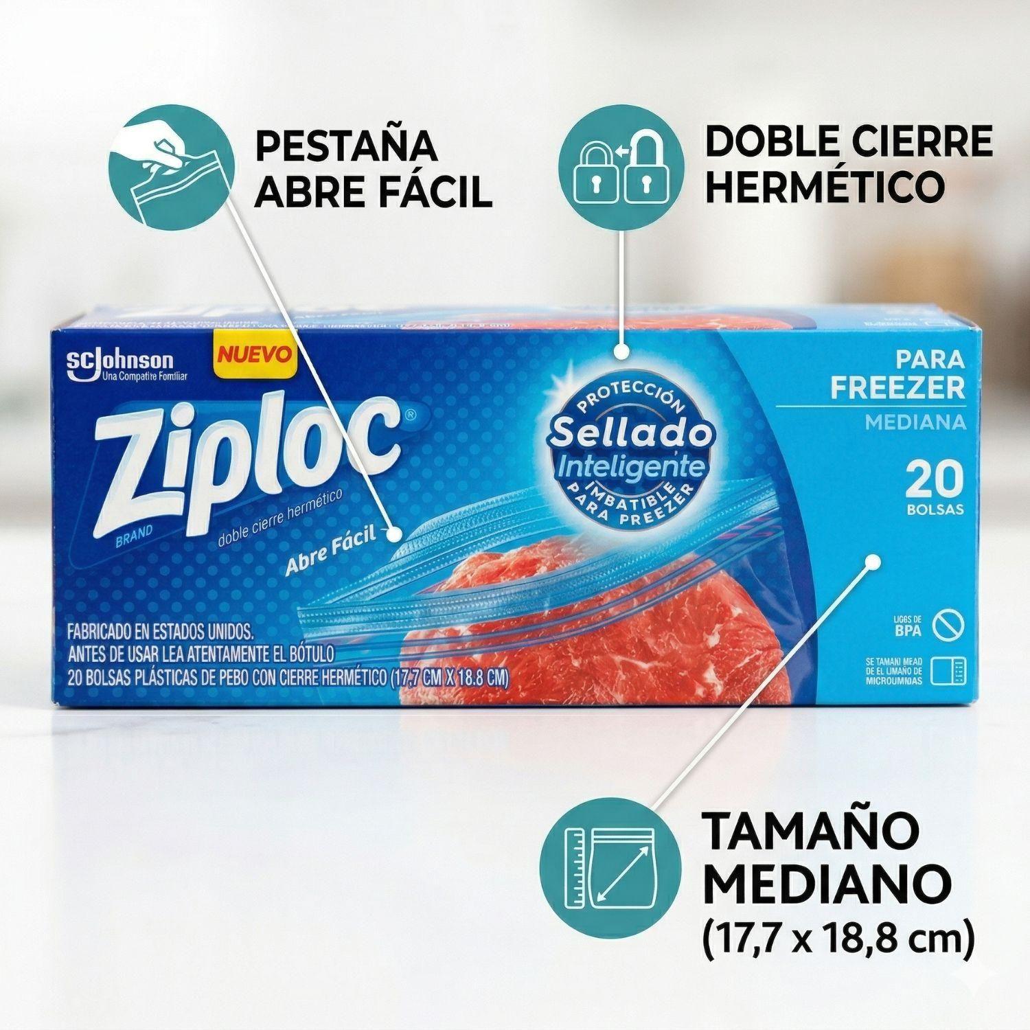 Bolsas Ziploc Para Freezer Medianas 20 Unidades-4