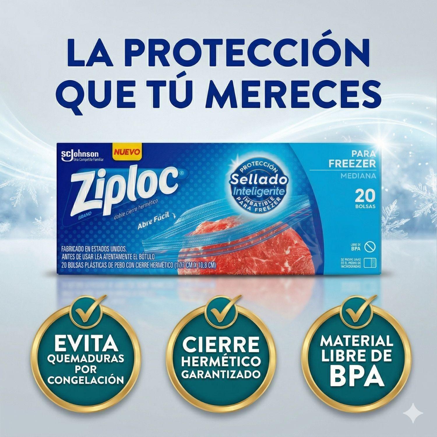 Bolsas Ziploc Para Freezer Medianas 20 Unidades-5