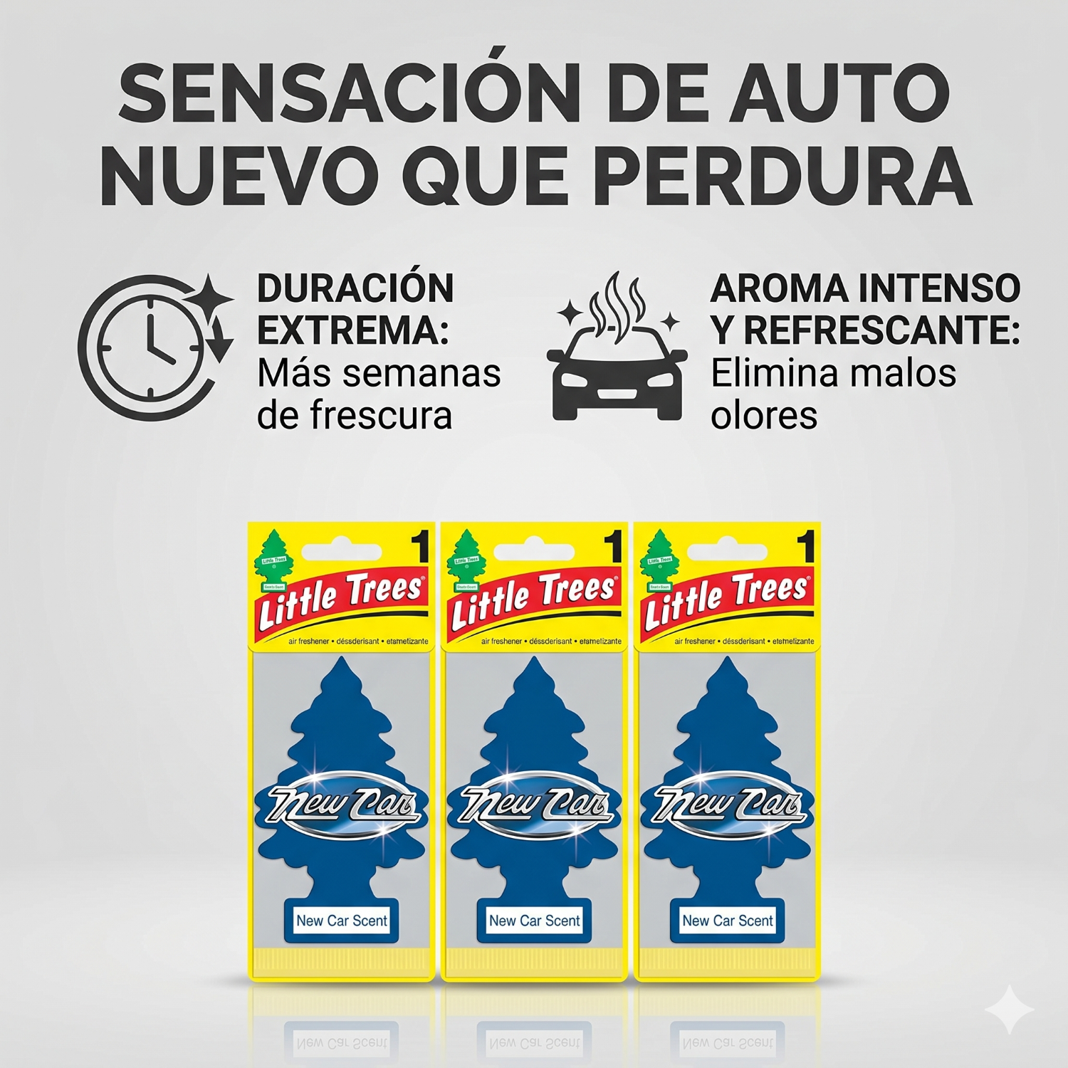 Aromatizante Pino Auto Nuevo Little Trees Pack X 3unid-2