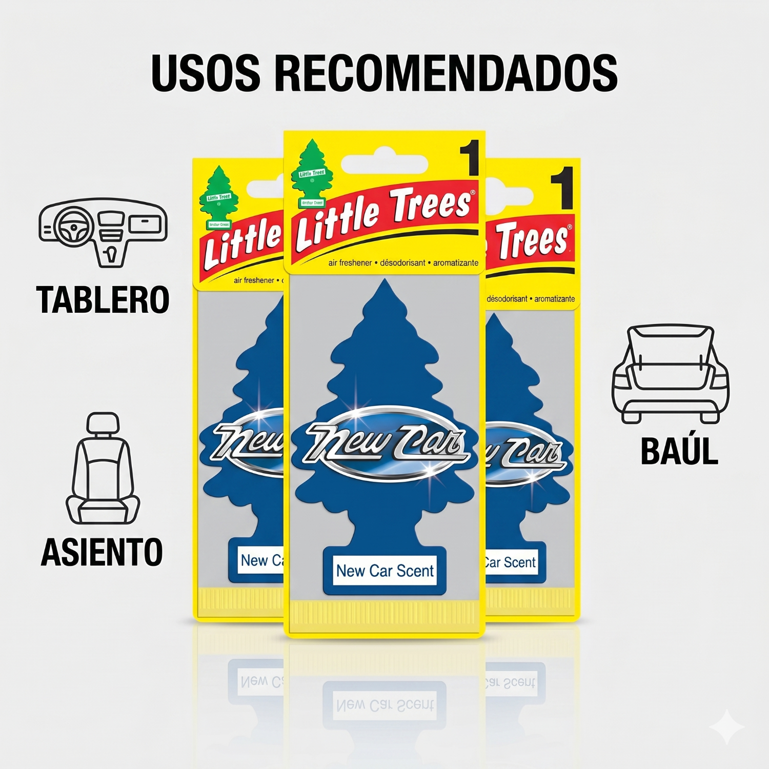 Aromatizante Pino Auto Nuevo Little Trees Pack X 3unid-3