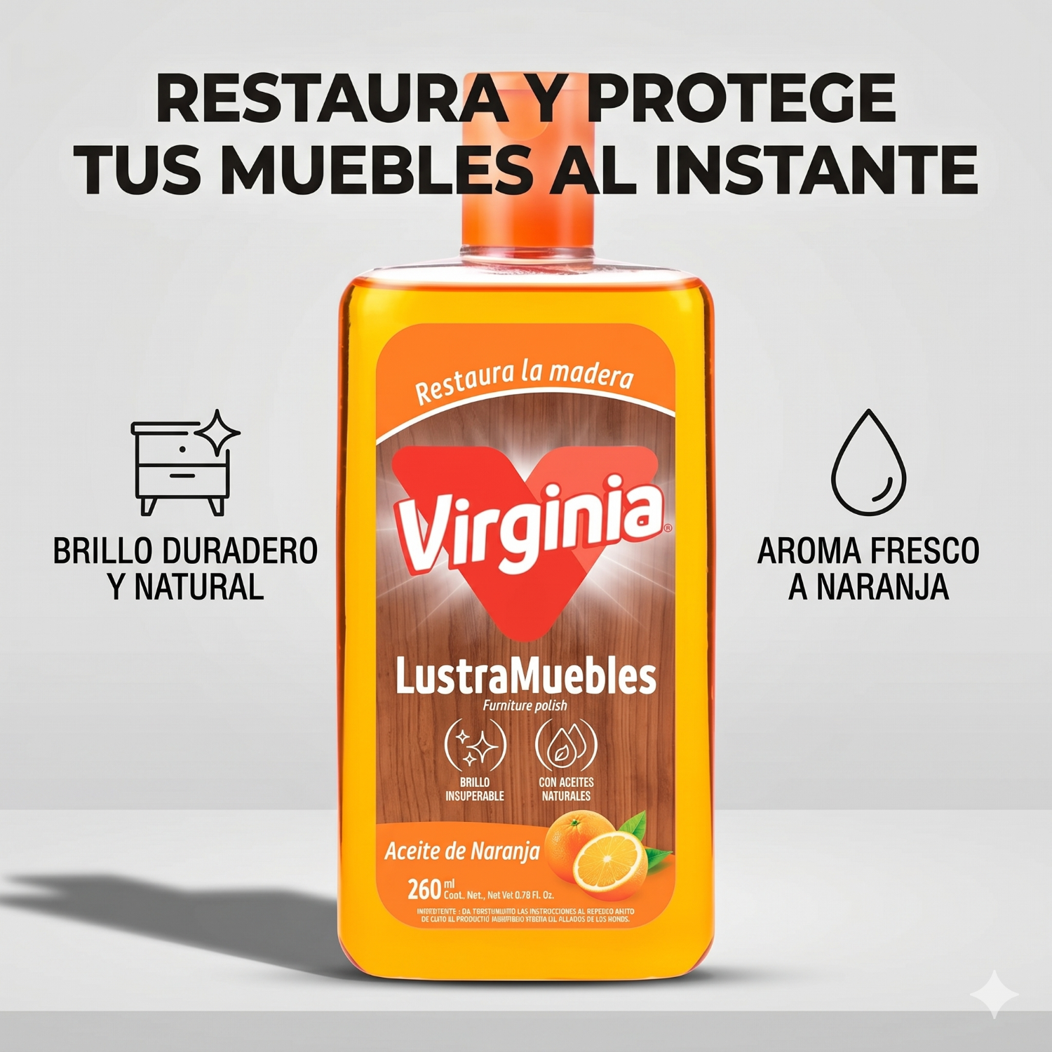 Virginia Lustra Muebles Naranja Natural 260ml-1