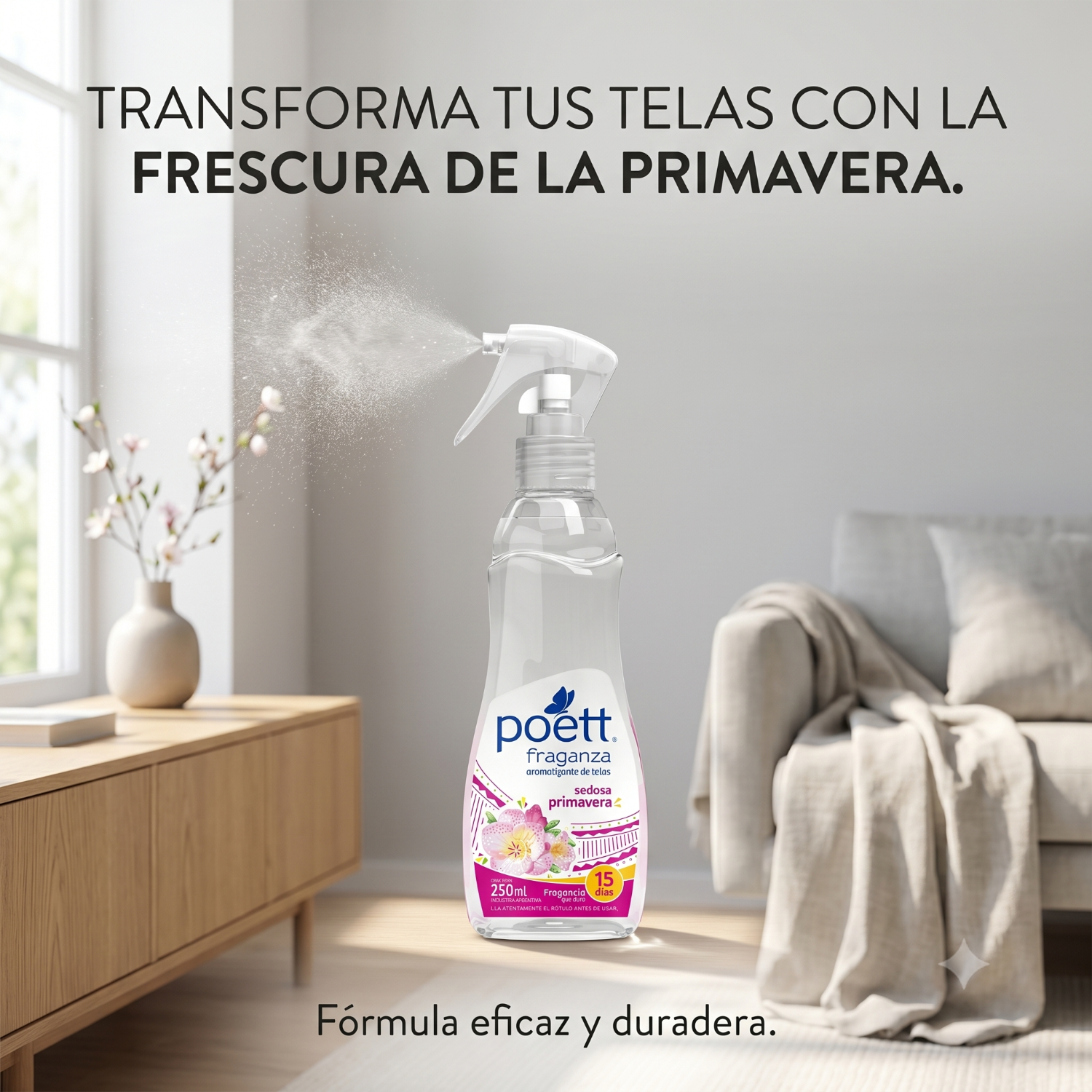 Aromatizante Telas Poett Sedosa Primavera 250ml-4