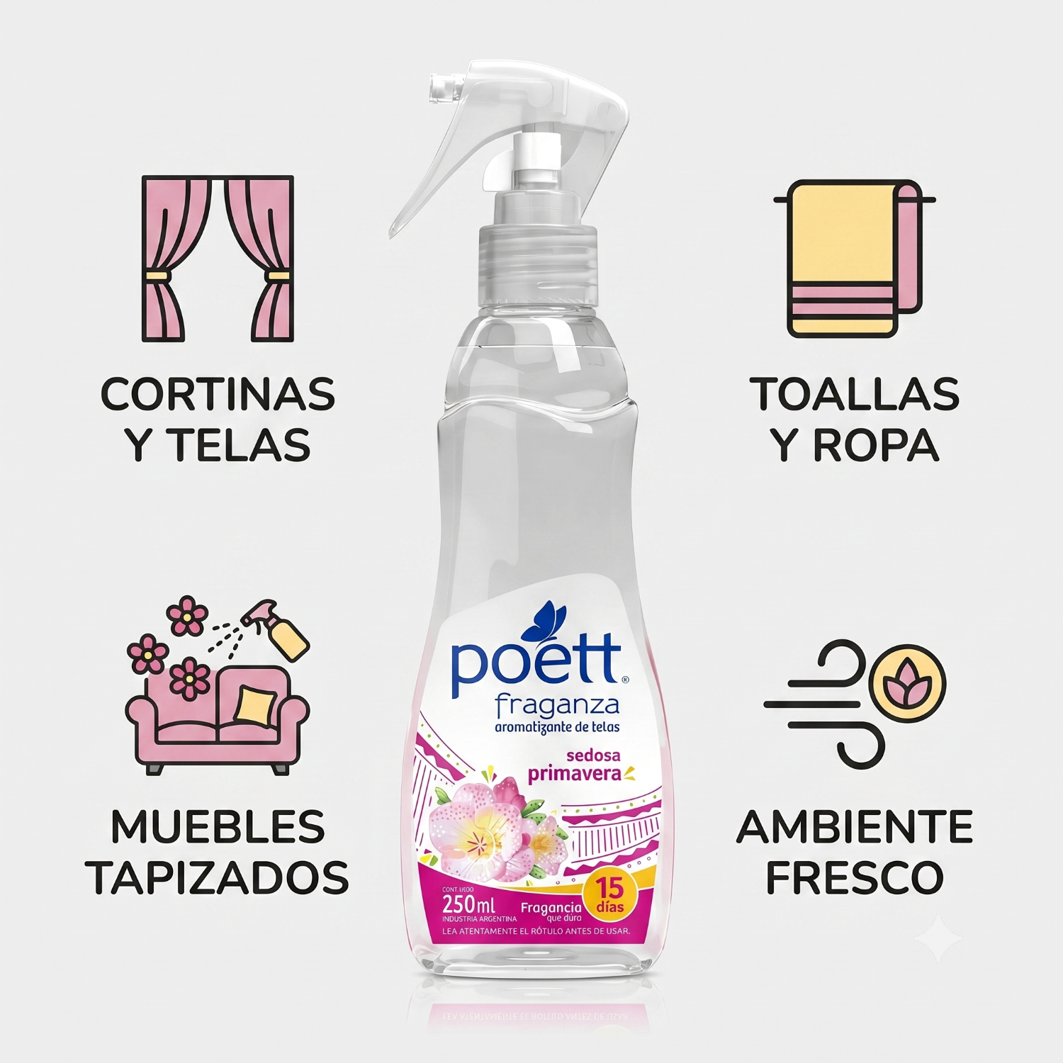 Aromatizante Telas Poett Sedosa Primavera 250ml-2