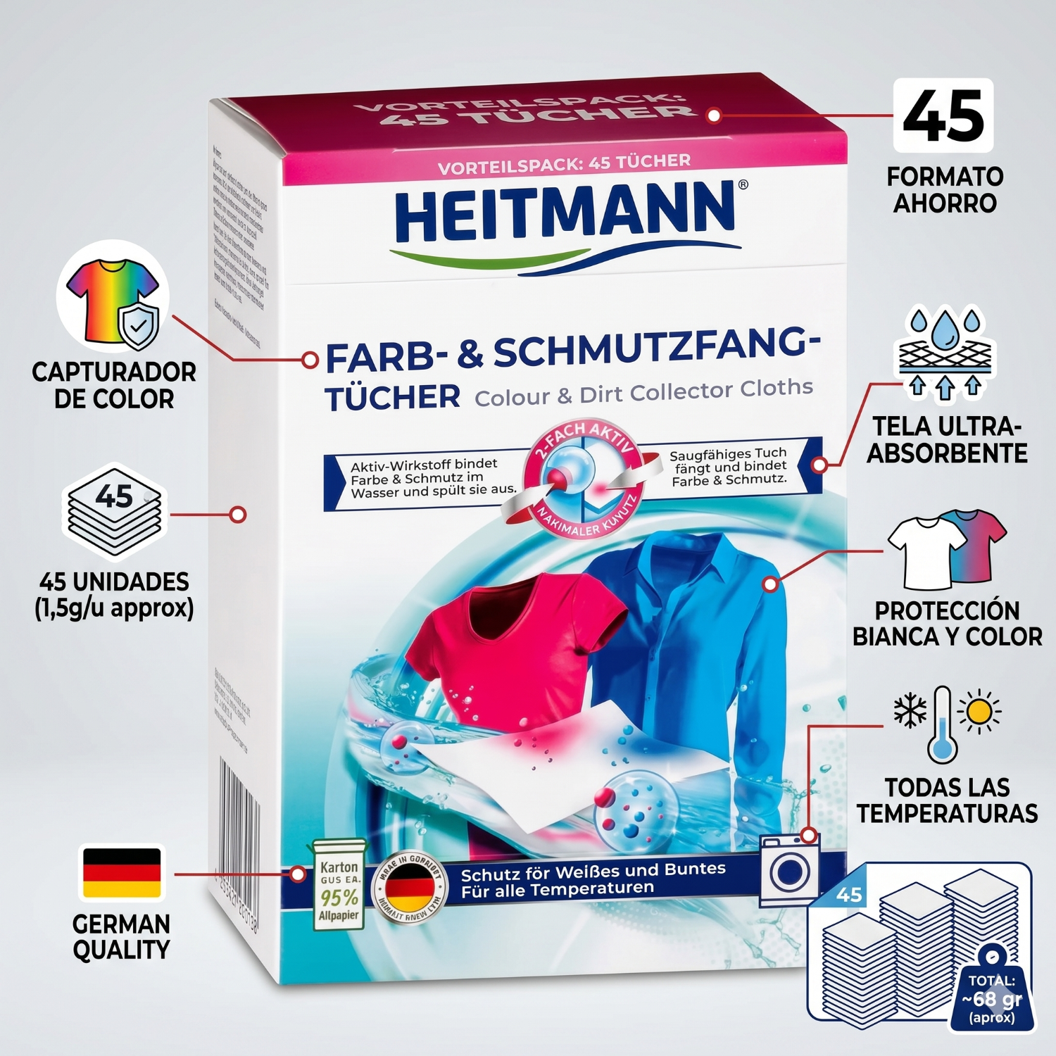 Paños Capturadores Color Heitmann 45 Unidades-3