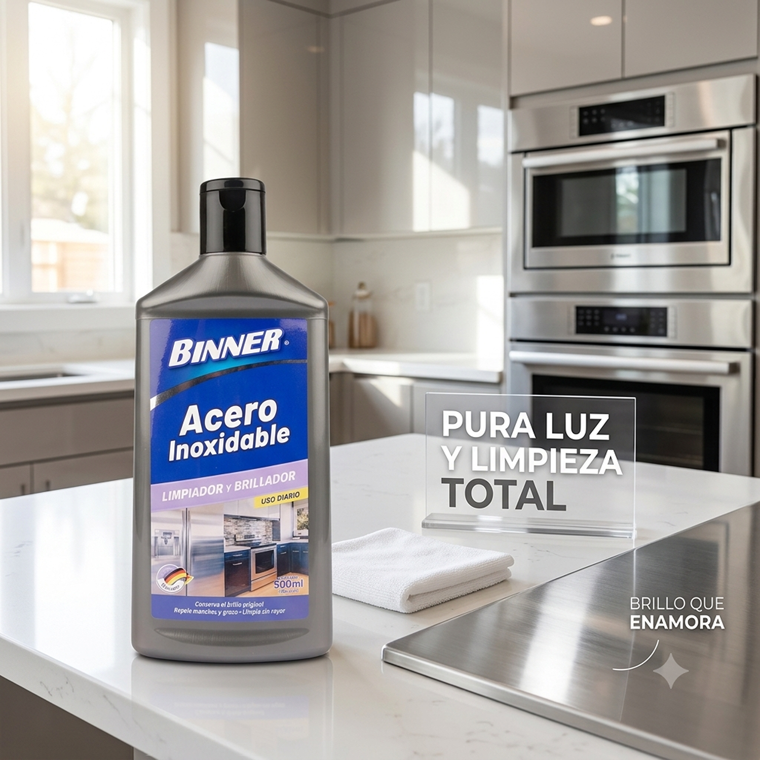 Limpiador y Brillador Binner Acero Inoxidable 500ml-4