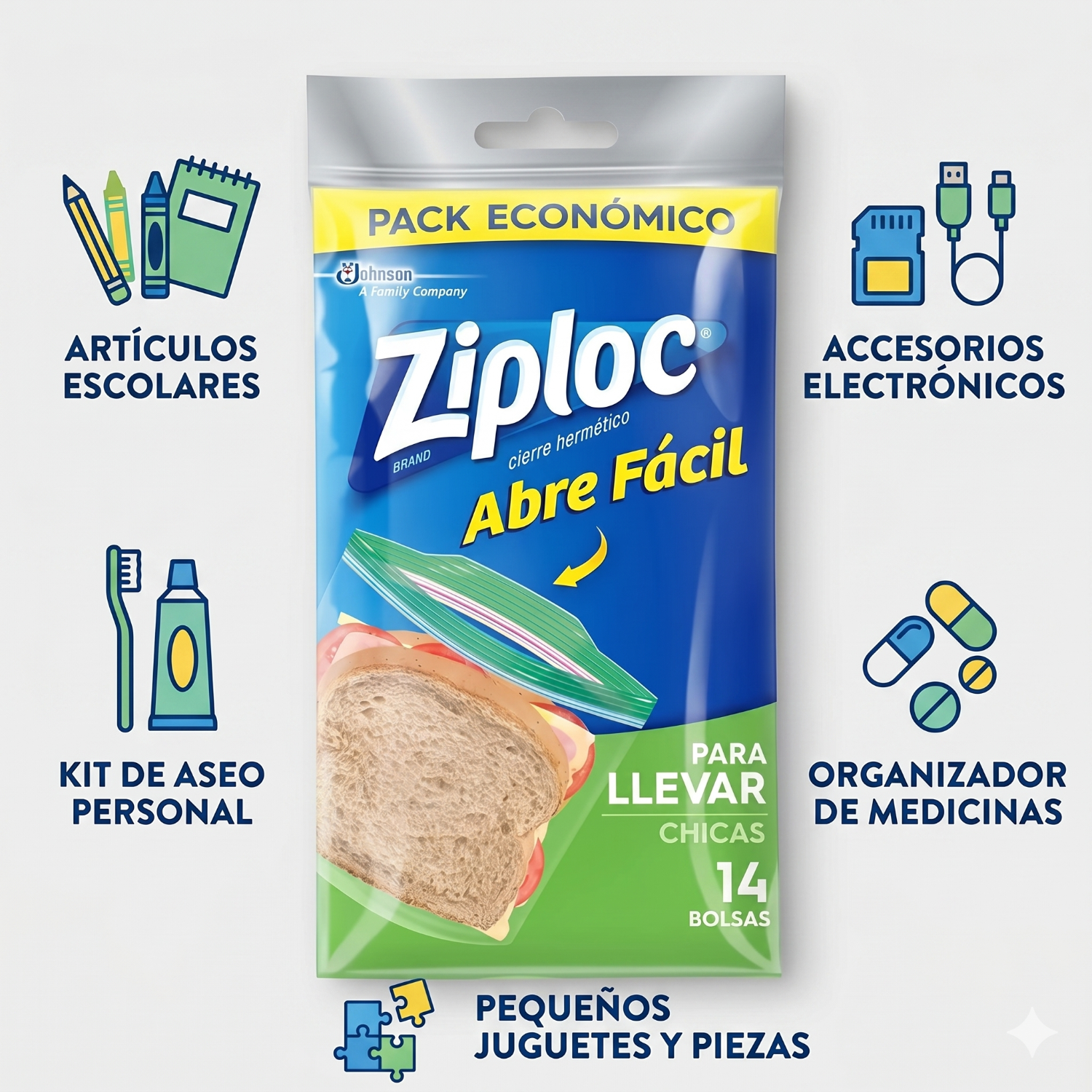 Bolsas Hermeticas Ziploc Chicas 14unid-2