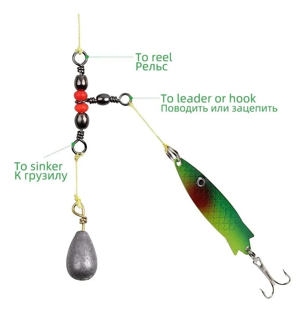 Pack X20 Destorcedor Triple Pesca Rojo Negro 25mm Hasta 15kg-2