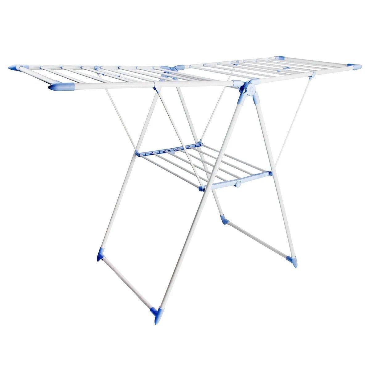 Tendedero De Ropa Con Bandeja Plegable Acero 156.5x61x97 Cm-0