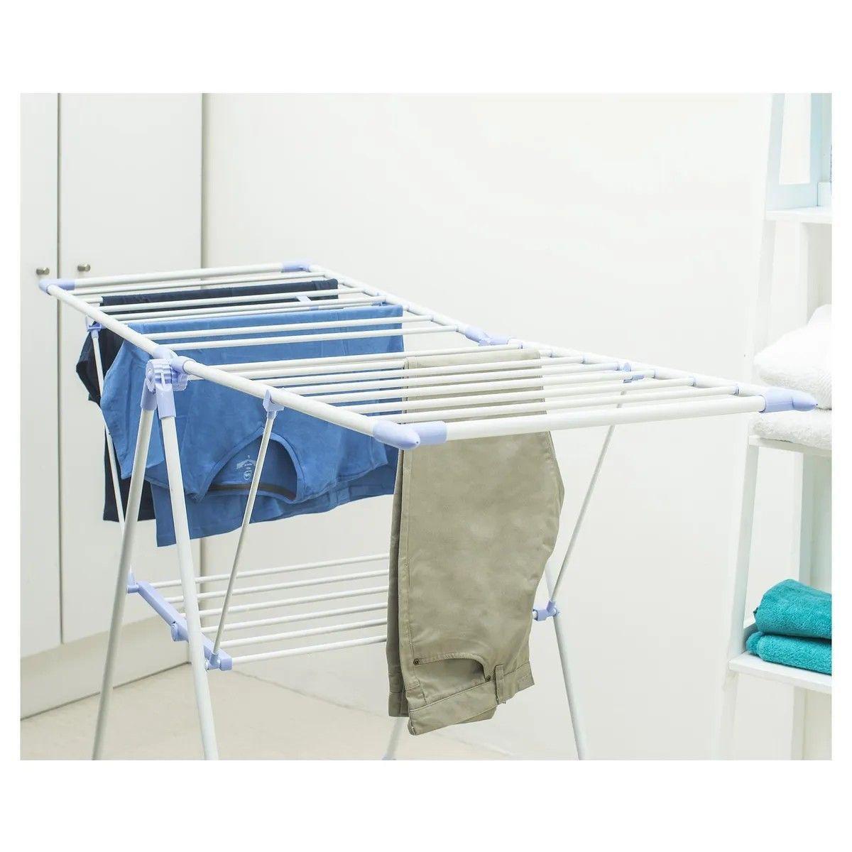 Tendedero De Ropa Con Bandeja Plegable Acero 156.5x61x97 Cm-5