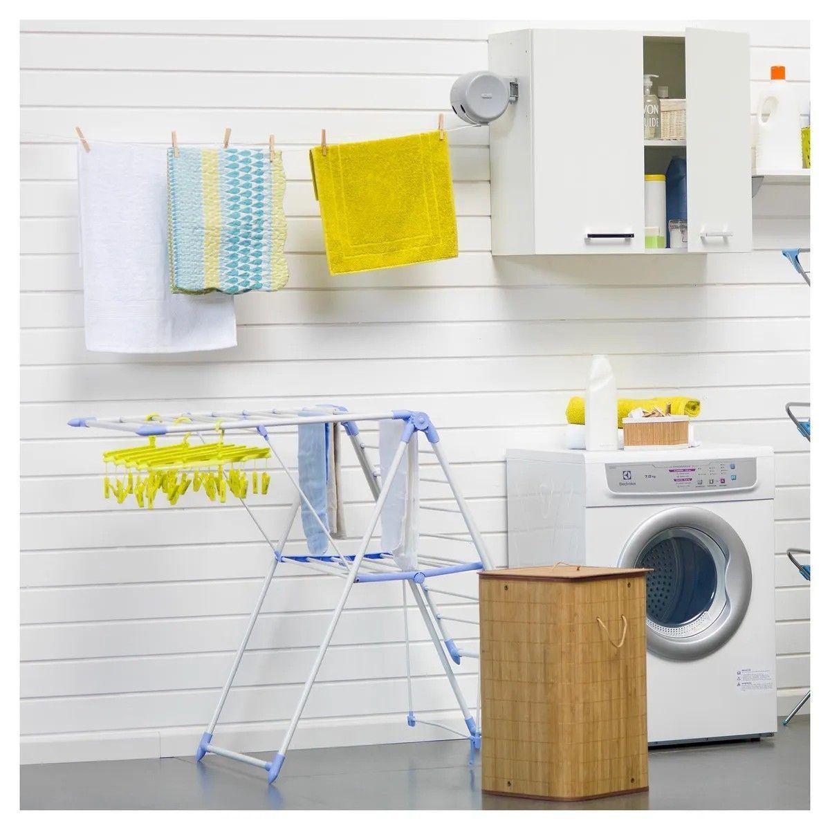 Tendedero De Ropa Con Bandeja Plegable Acero 156.5x61x97 Cm-6