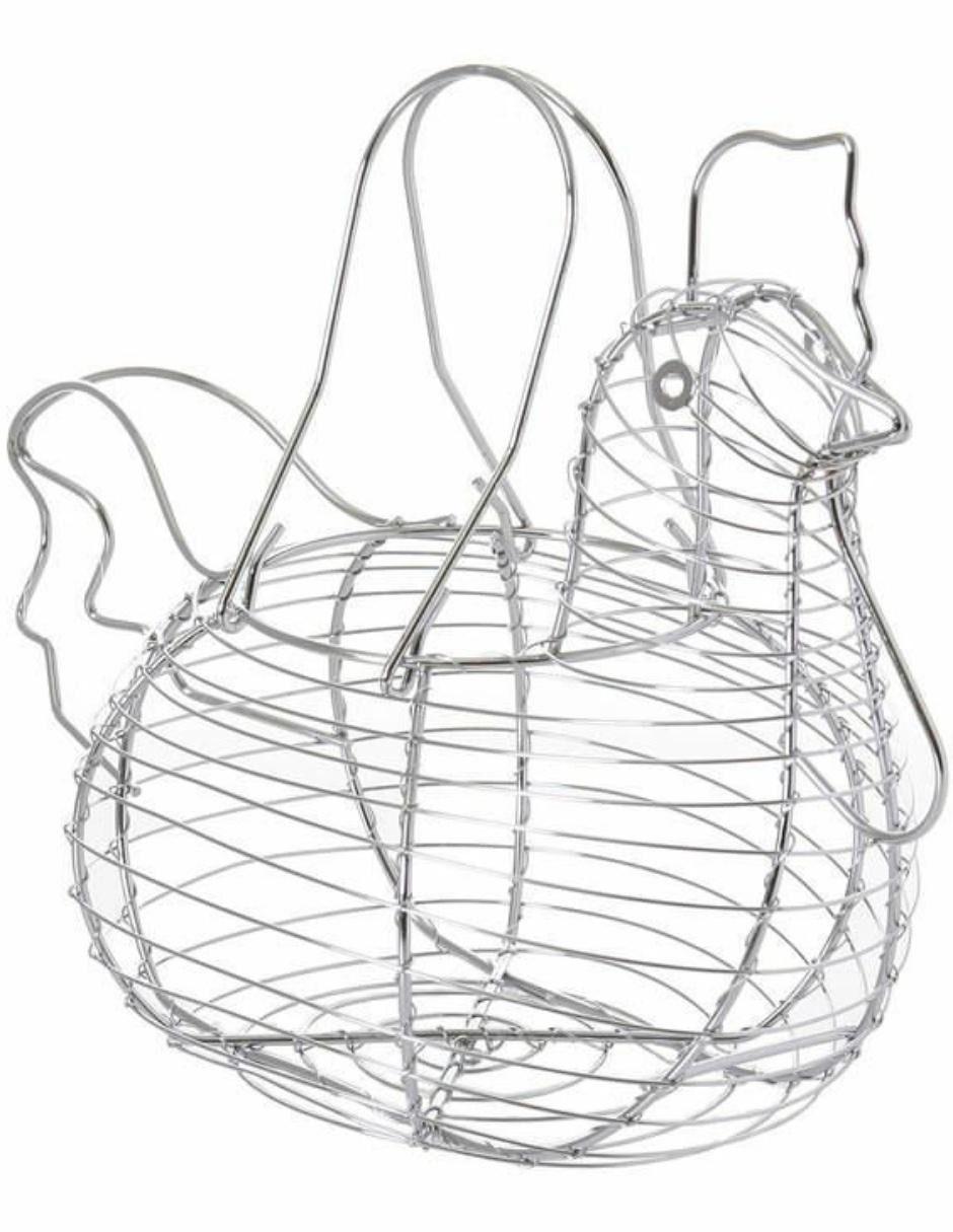 Canasto Porta Huevos Gallina Metal Decoración Cocina Huevera-2