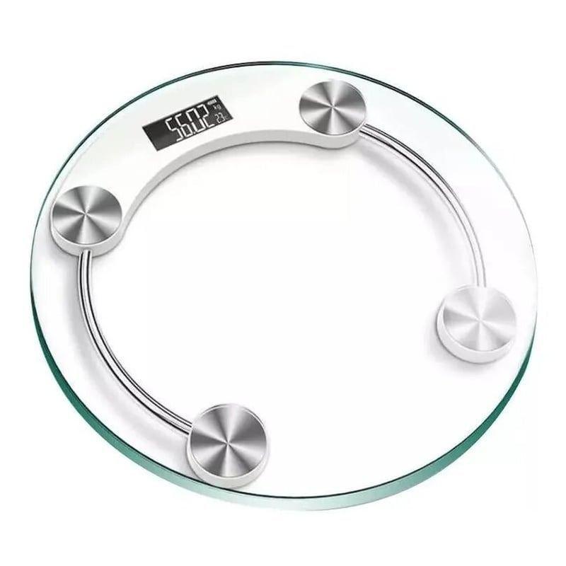 Balanza Pesa Baño Digital De Vidrio Templado Redondo 180 Kil Color Gris Nada-3