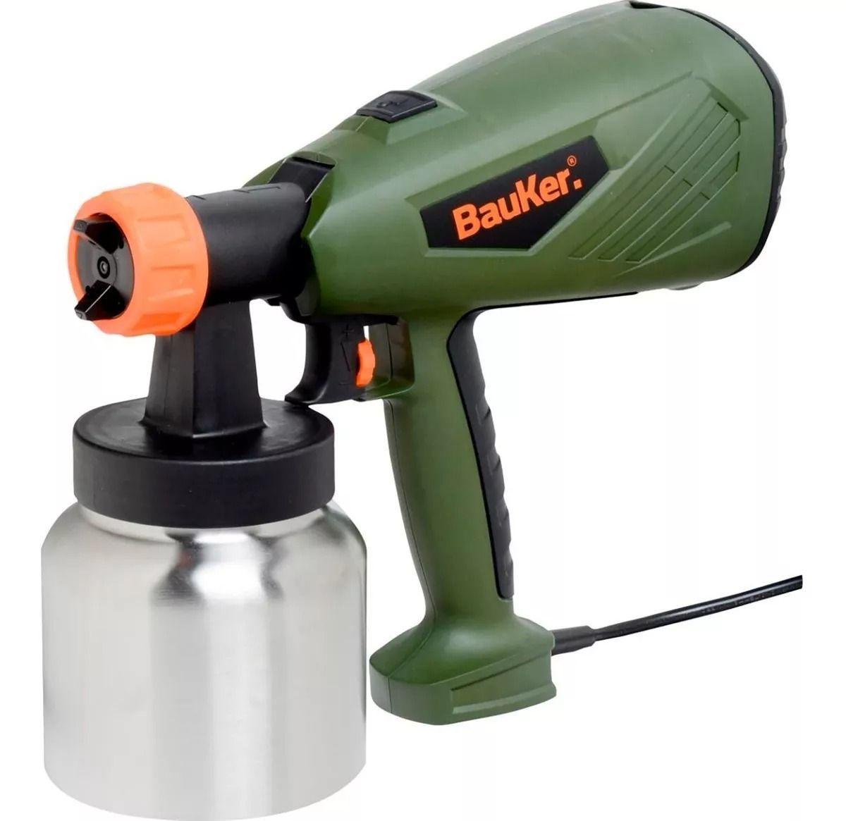 Pistola Para Pintar Eléctrica Bauker 500 W + 6 Accesorios Color Verde-0