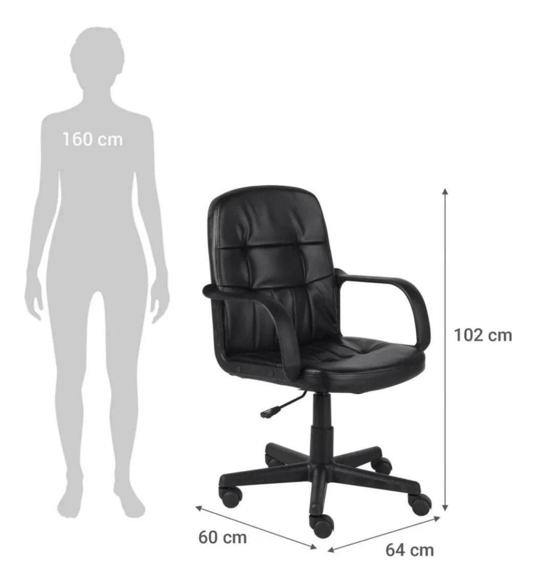 Silla Ejecutiva Escritorio Color Negro Con Ruedas-4