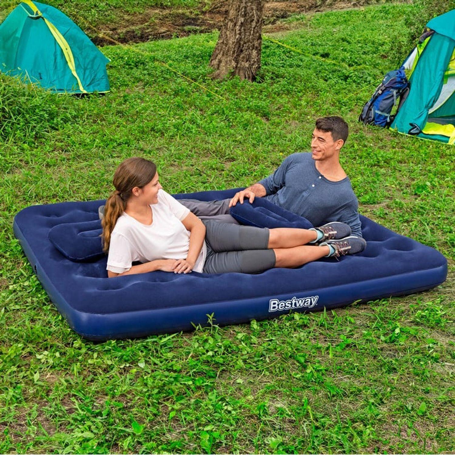 Colchon Inflable Doble 203x152x22cm + Inflador + 2 Almohadas-6