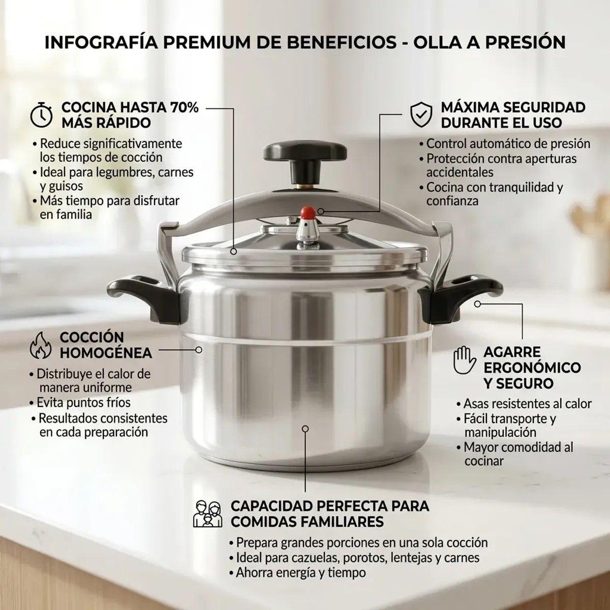 Olla A Presión Aluminio 12 Litros Comprezzo Fantuzzi-4