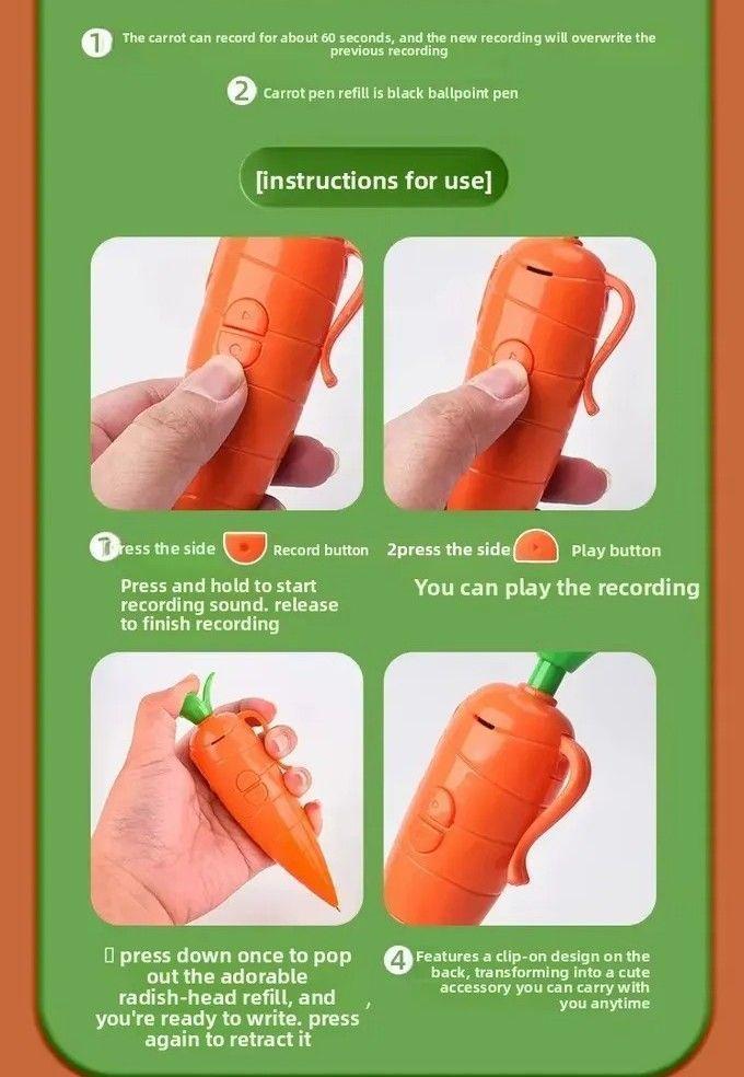 Bolígrafo Grabadora De Voz Zanahoria Zootopia -3