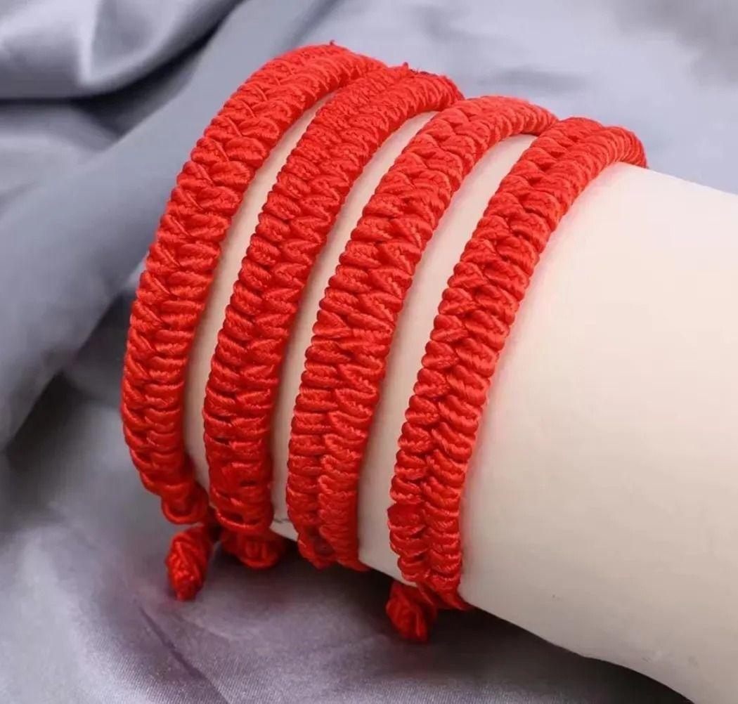 Pack X2 Pulsera Hilo Rojo Trenzada Protección Suerte Vibras-3