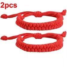 Pack X2 Pulsera Hilo Rojo Trenzada Protección Suerte Vibras-4