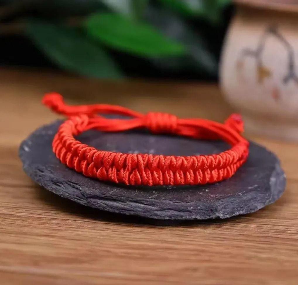Pack X2 Pulsera Hilo Rojo Trenzada Protección Suerte Vibras-5