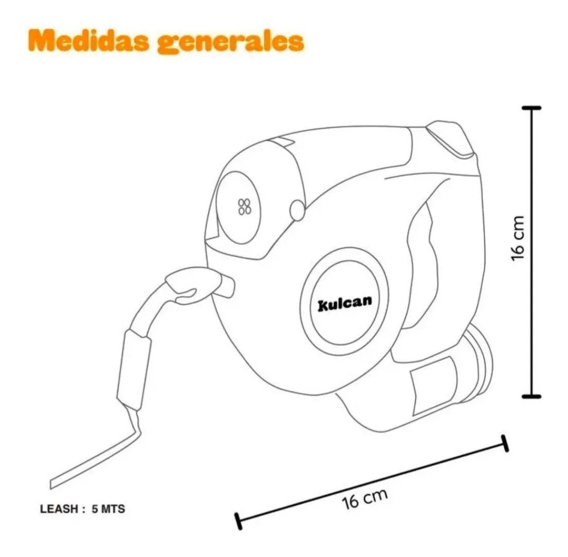 Correa Collar Para Mascota Retratil Con Linterna 5 Metros-4