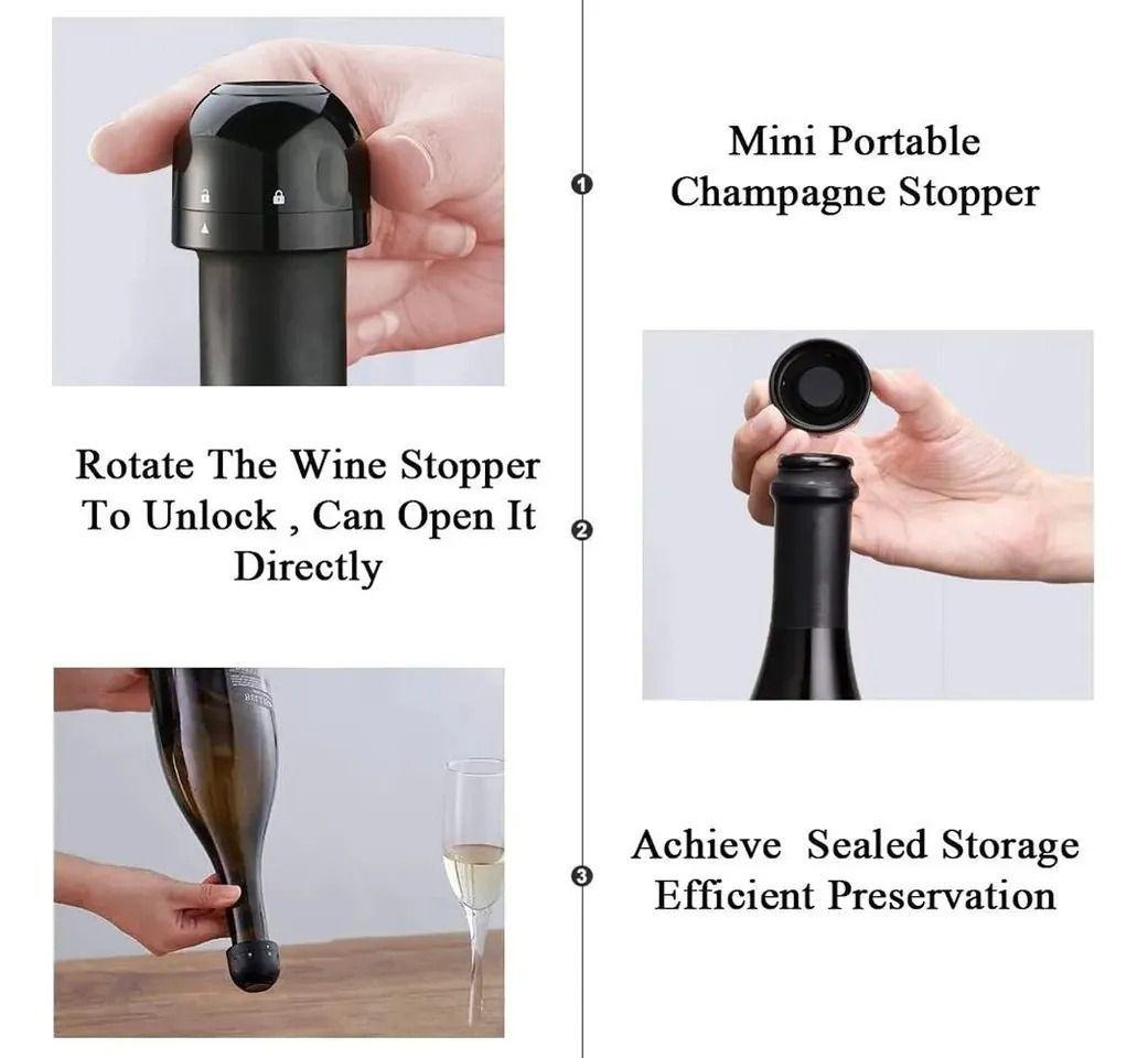 Tapon Hermético Al Vacio Para Botella De Espumante Champagne-4