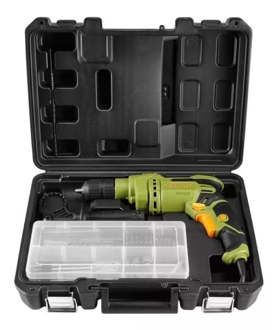 Taladro Percutor 13Mm 650W 3000 Rpm + Maleta Kit 50 Bauker-3