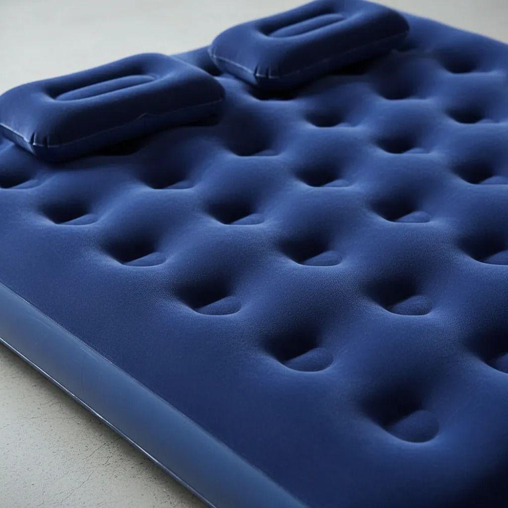 Colchón Inflable Bestway Pavillo 2plazas +almohada +inflador Azul-3