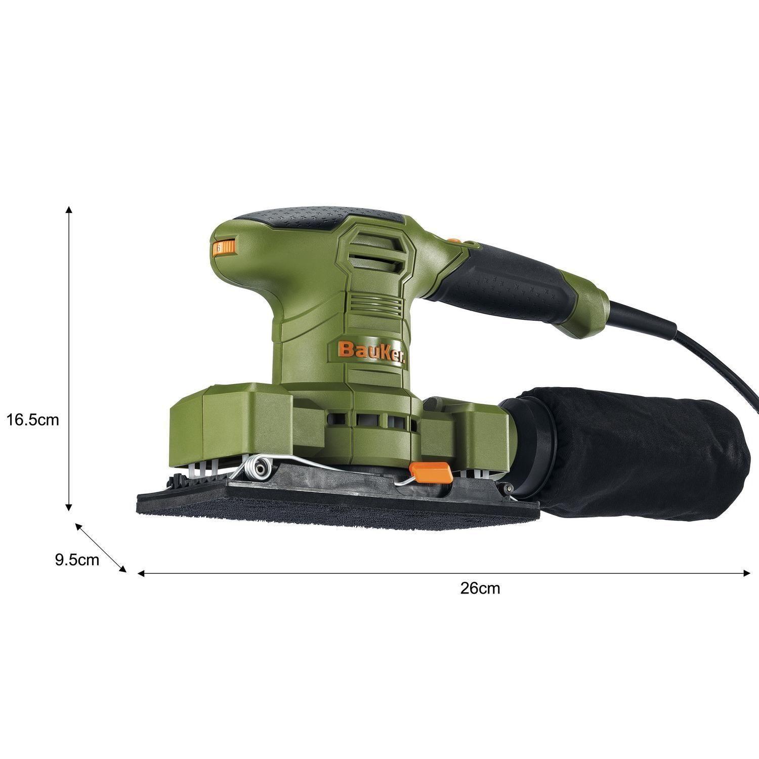 Lijadora Palma Orbital Eléctrica 200w 1/3 Bauker Color Verde-6